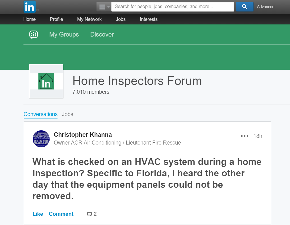LinkedIn marketing for home inspectors